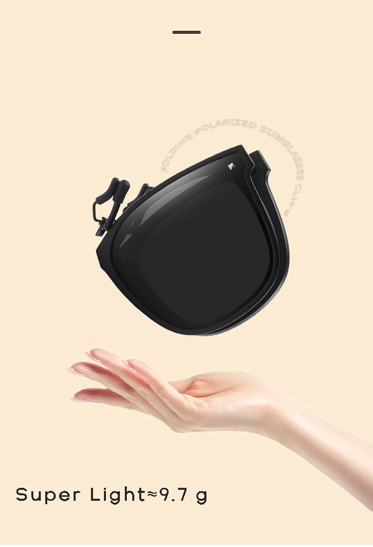 Faltbare tragbare Sonnenbrille clips polarisiert uv400 anti uva uvb übergroße quadratische hoch klappbare Sonnenbrille lentes de sol mujer – Detail 3