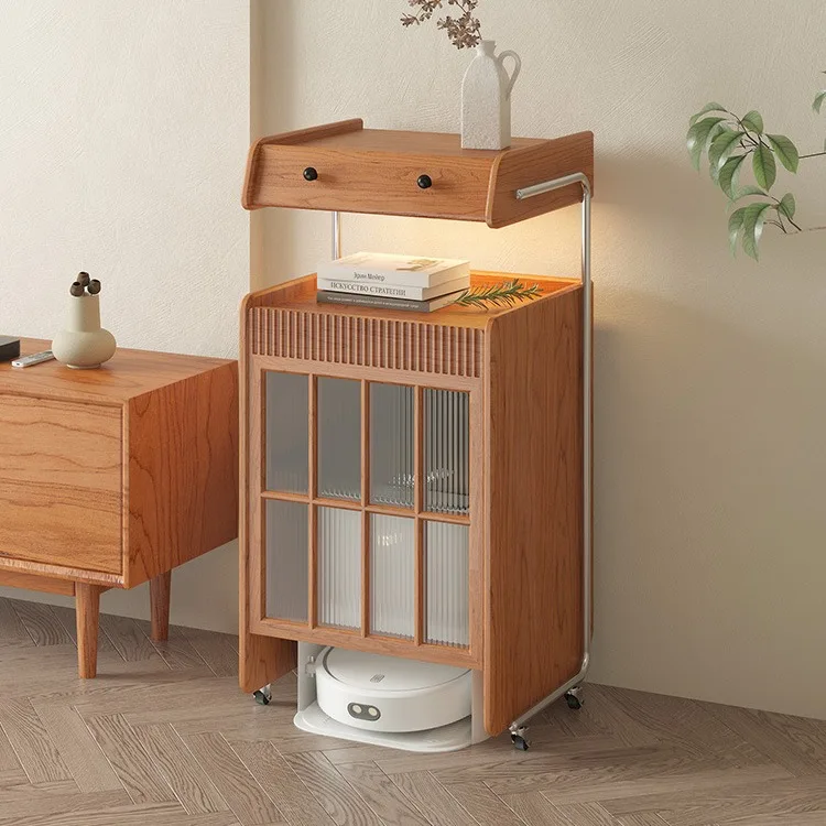 

Customizable Shelf Storage Movable Solid Wood