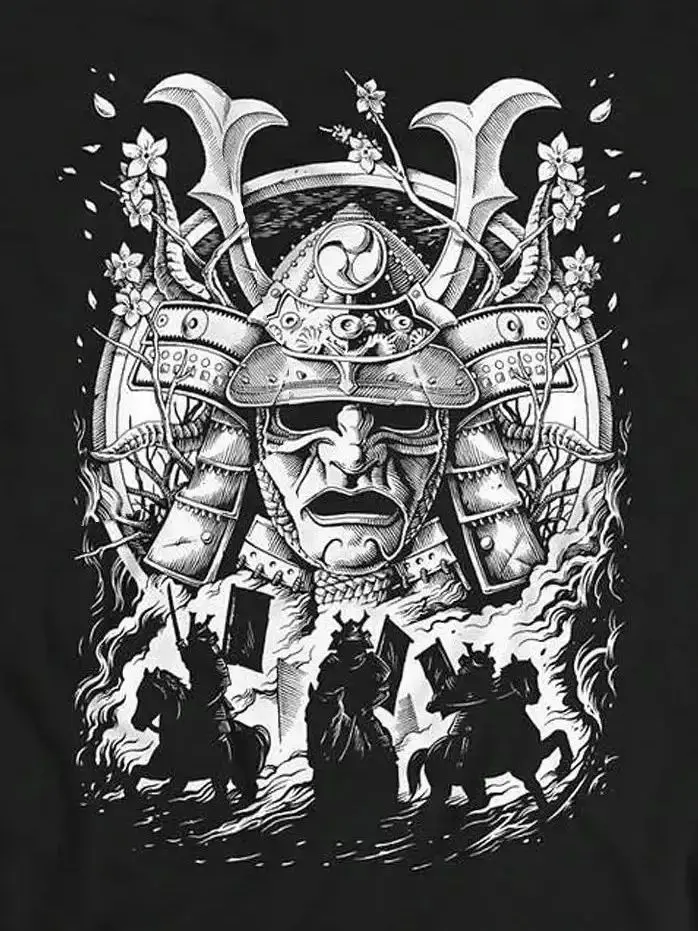 

Samurai Traditional Helmet Mask Art T Shirt. Short Sleeve 100% Cotton Casual T-shirts Loose Top Size S-3XL