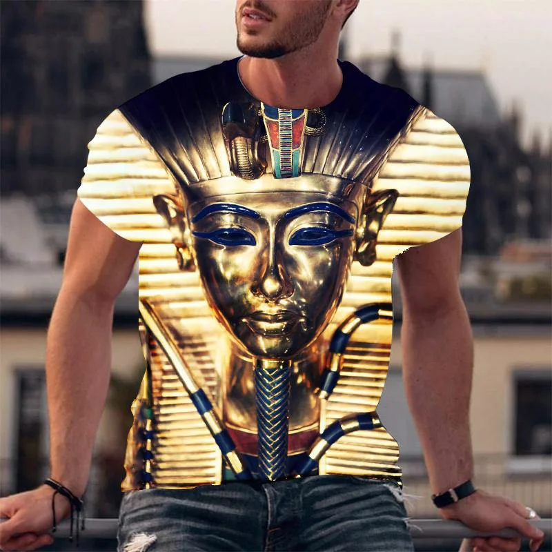 الفرعون المصري القديم ثلاثية الأبعاد طباعة تي شيرت الرجال النساء الصيف قصيرة الأكمام تي شيرت المتضخم تيز Harajuku Y2k بلايز الاطفال الملابس #4