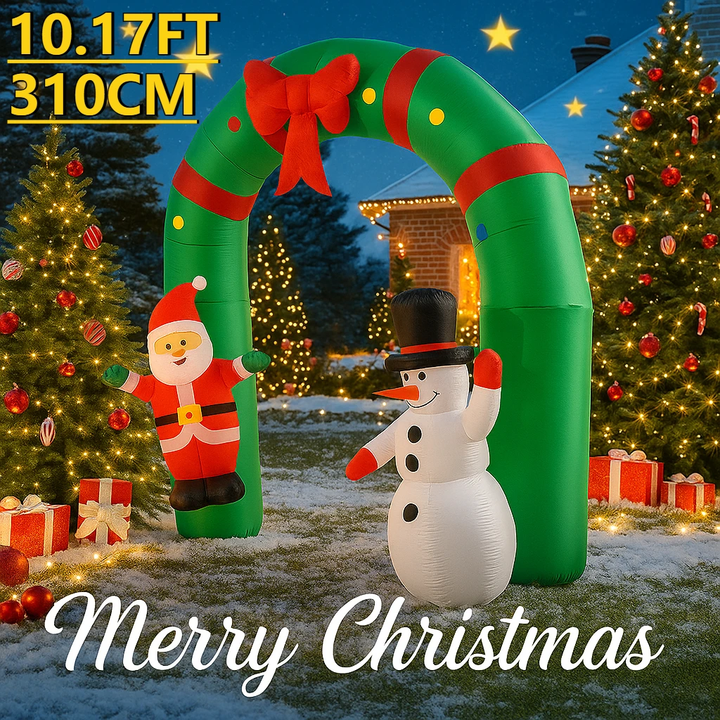 

10,17 футов Рождественский праздник надувной двор украшения арка Санта-Клаус Снеговик Рождественская игрушка Рождественские принадлежности домашний декор украшения подарок