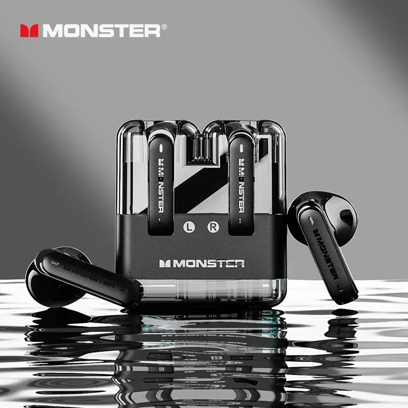 Original Monster XKT12 Bluetooth 5.3 TWS Music Wireless Headphones Clear Voice Dual Mode Earphones Low Latency Noise Headset