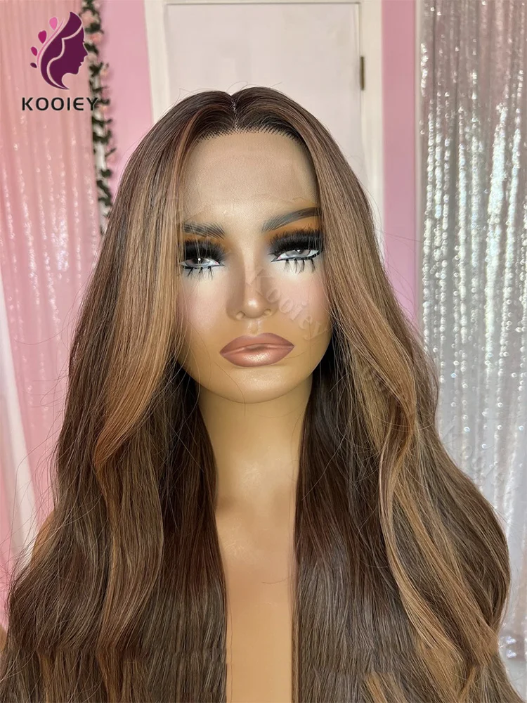 Brown Highlight Body Wave 5x5 Silk Top Wig Brazilian Remy Transparent Lace Closure Wig 13x4 Lace Front Human Hair Wigs For Women