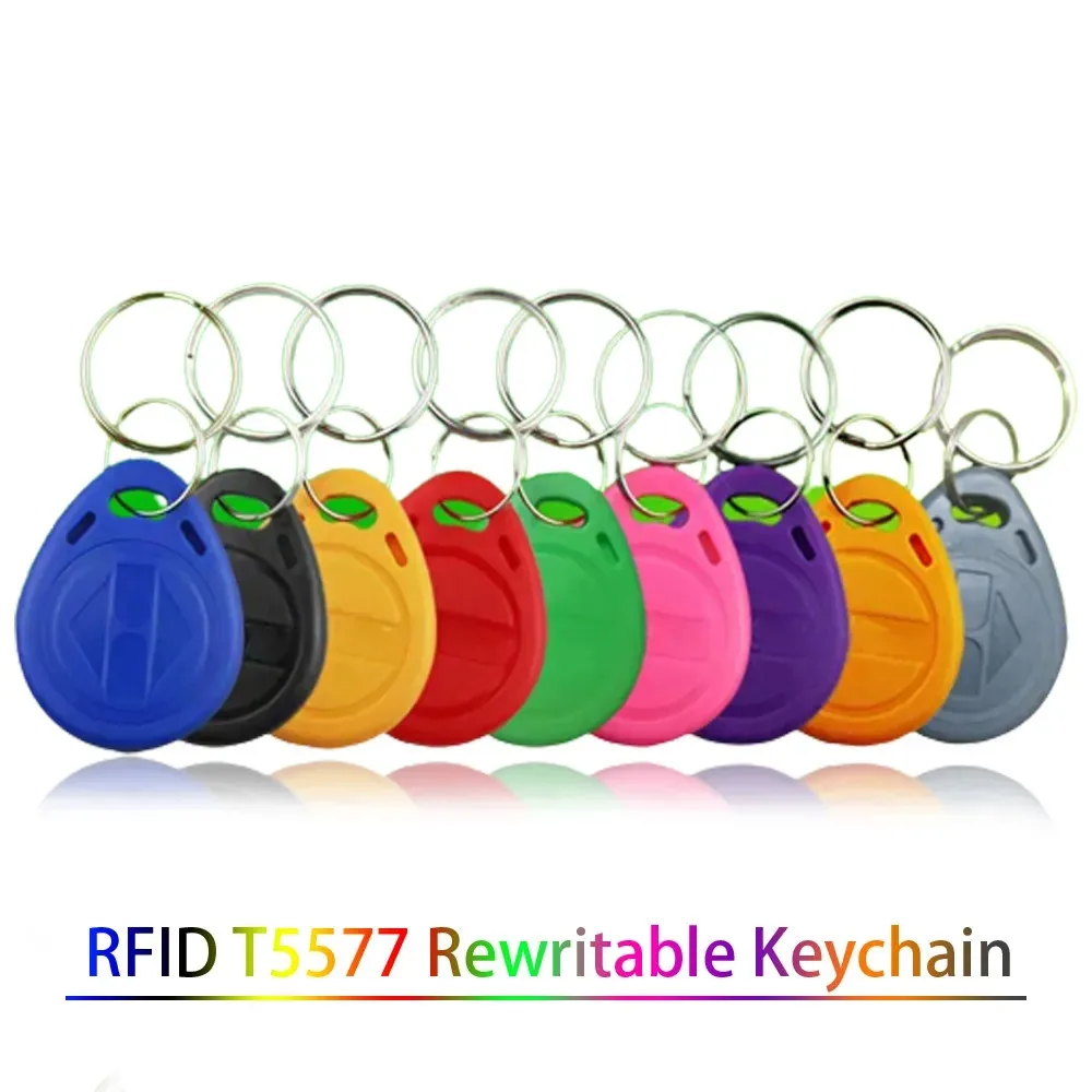 Multiple Colors ID T5577 Keychain 125Khz Rewritable Smart Chip RFID Clone Token EM4305 Duplicator Copy Badge Tag Card 5Pcs