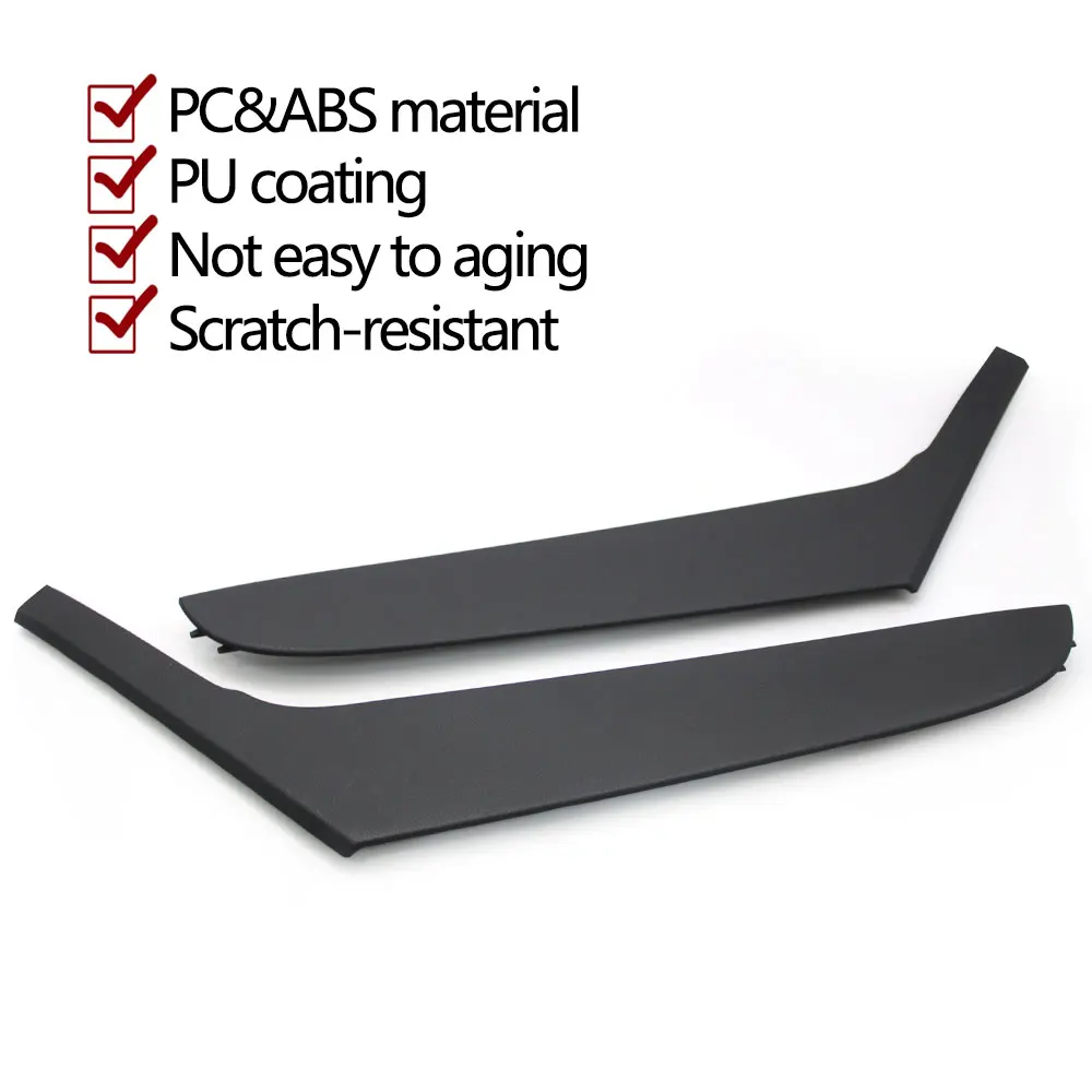 2-Door Interior Black Left Right Door Pull Handle Outer Cover Trim