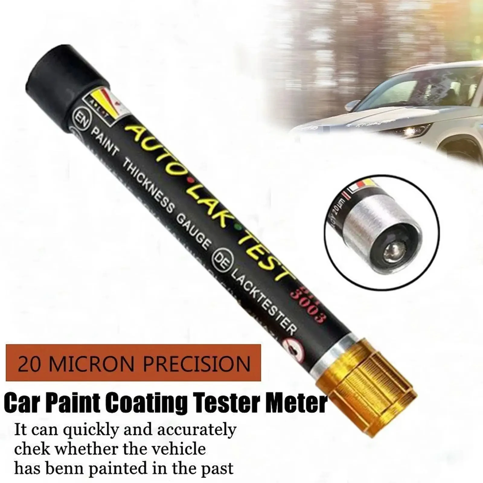 Picture 4: Car Paint Test Thickness Tester Meter Gauge Auto Paint Cars Paint Crash Check Test Paint Tester with Magnetic Tip Scale