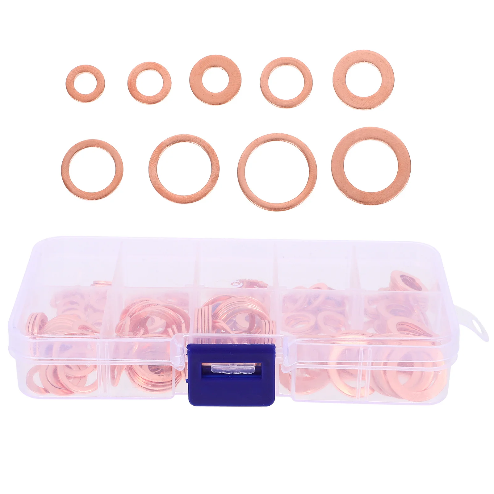 1 set 1 Set Copper Washer Assortment Kit For Oil Drain Plug Gasket Replacement Sealing Washers Flat Crush Washer Set Automotive