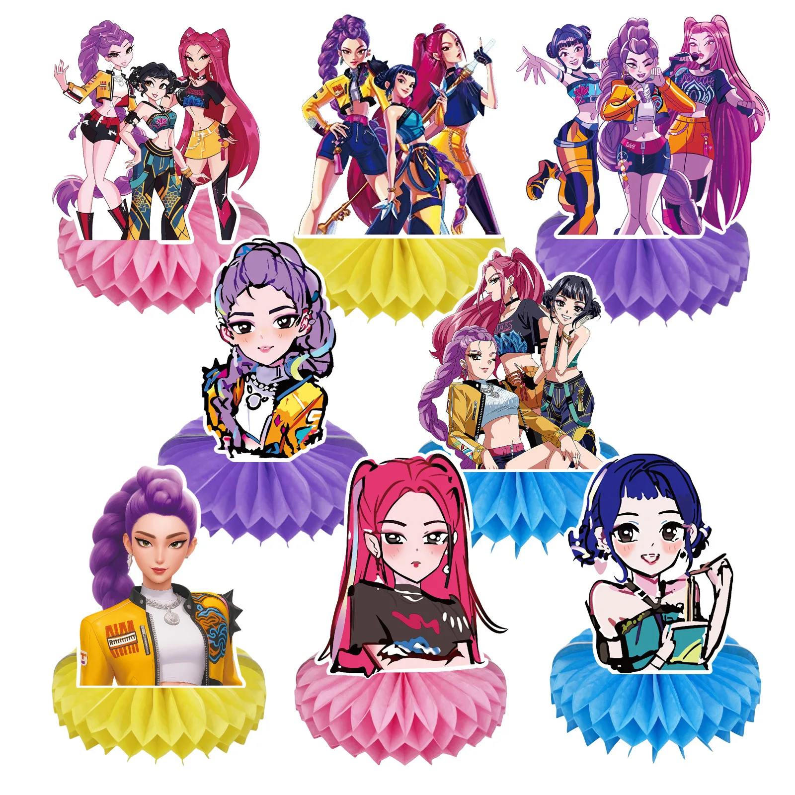 Figurines d'anime K-POP Demon-Hunting, décorations pour fête d'anniversaire de fille, ornements en nid d'abeille, accessoires de décoration de bureau, cadeau