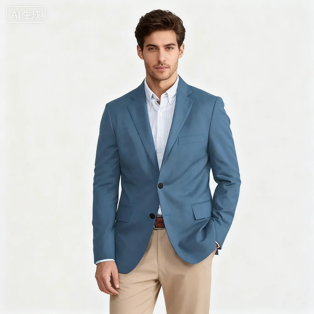 

Роскошный мужской пиджак, однотонный, с длинными рукавами и лацканами, деловой повседневный модный свадебный костюм, мужская куртка