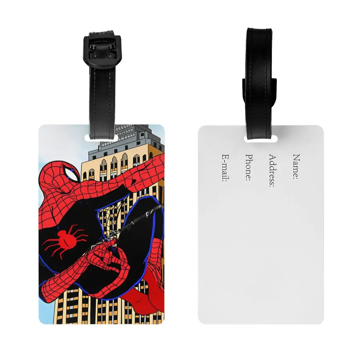 Luggage Tags Arachnid Spiderman Spiderverse Superhero 90s Holder Baggage Boarding Tags ID Address Baggage Tag Men Baggage Name