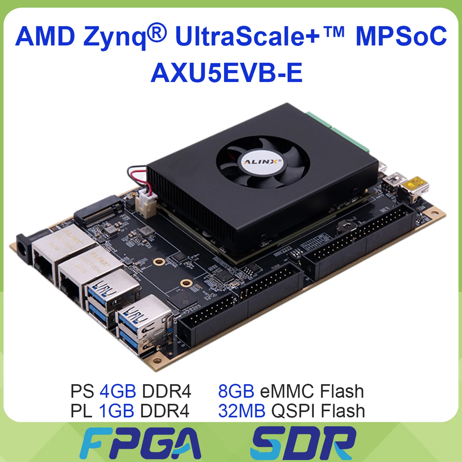 

ALINX AXU5EVB-E Zynq UltraScale+ XCZU5EV MPSoC 5GB DDR4 USB3.0 M.2 DP FPGA Development Board for AI Video Processing Industrial