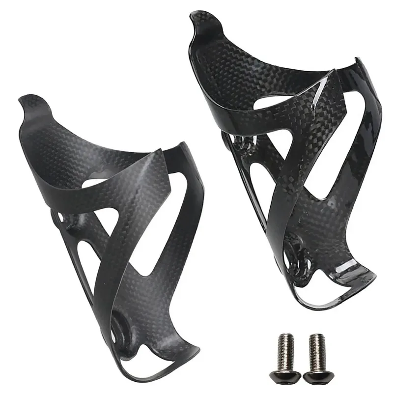 

2PCS Bicycle Bottle Holder Full 3K Carbon Fiber Super Light Road MTB Road Bike Water Bottle Holder Cages, Matte Black