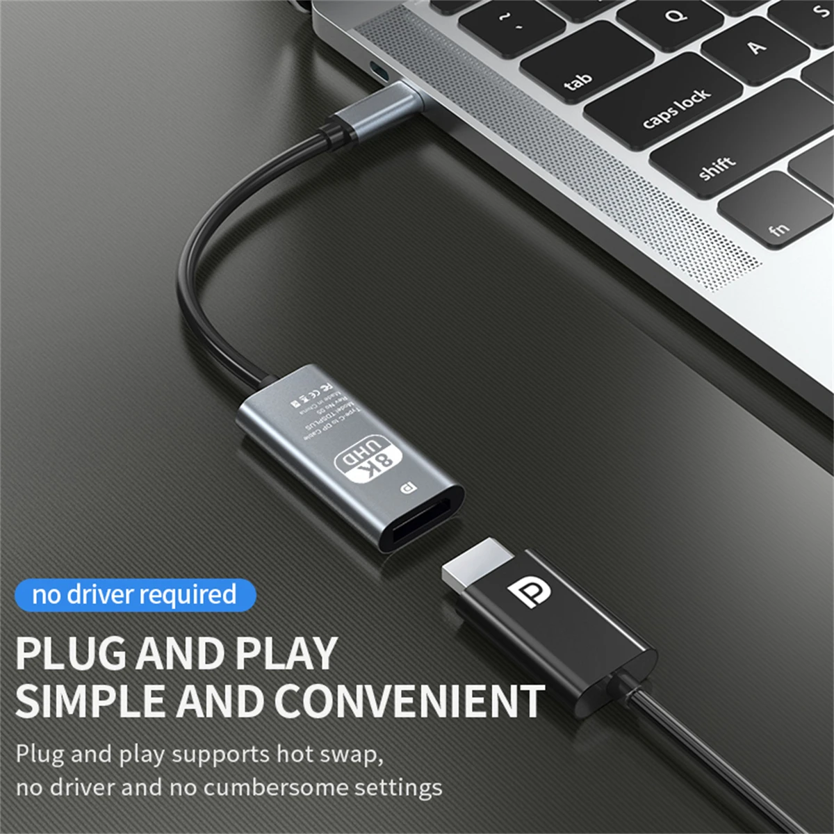 Gopala-USB Tipo C para DisplayPort Adapter, 8K @ 60Hz Cabo DP Feminino para MacBook Pro Superfície, Dell XPS, Samsung Galaxy S21 S20 Nota