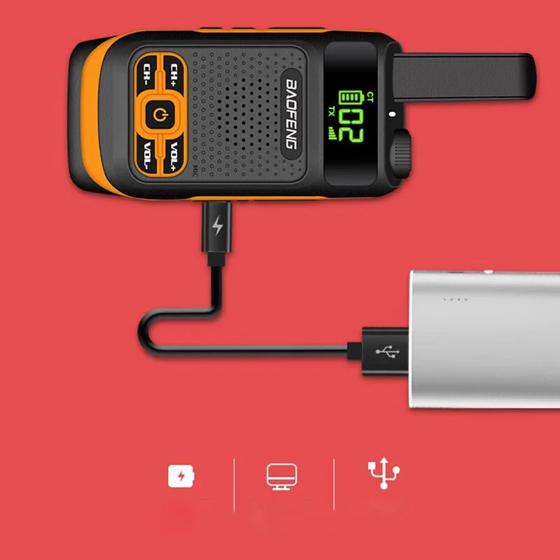 الأصلي Baofeng BF-T19 المضادة للسقوط الاتصال الداخلي بوتيك المحمولة عالية الطاقة في الهواء الطلق يده الكلاسيكية البسيطة الاتصال الداخلي فندق الصيد