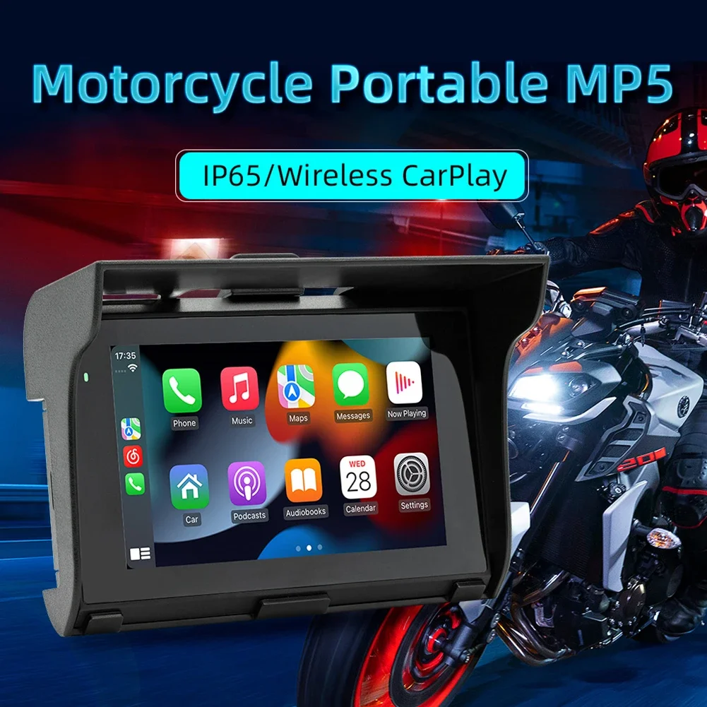 5-inch Motorcycle Navigation Portable MP5 Player Wireless Car Android Car Motorcycle Radio IP65 Waterproof Portable Multimedia