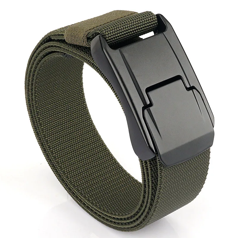 Unisex Elastische Riem Sterk Echt Nylon Met Harde Legering Quick Release Gesp Tactische Riem Outdoor Trainingsriem