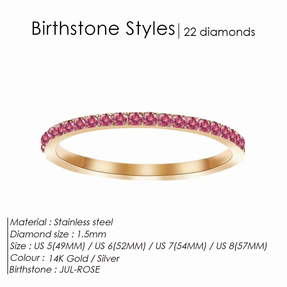Women's Exquisite Birthstone Multi-Color Crystal Ring