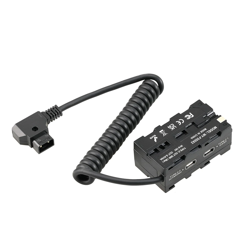 FOTGA NP-F ダミーバッテリーアダプター D-TAP から NP-F550/750/970 アダプター カメラモニター用 ワイヤレストランスミッター ダミーバッテリーアダプター