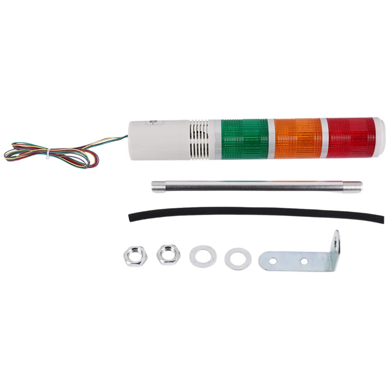 ABJI-AC/DC 24V أحمر أخضر أصفر LED مصباح إشارة البرج الصناعي