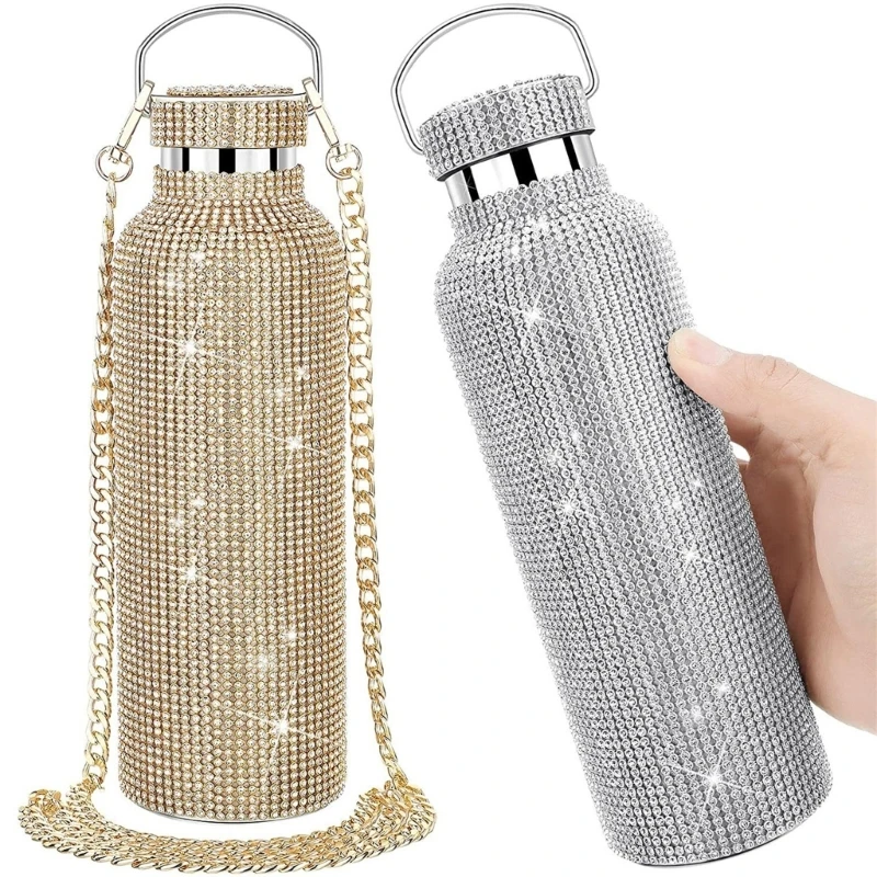 

Holiday Gift Bling Diamond Water Bottle Glitter Cup StainlessSteel ThermalBottle Refillable Water Bottle Wholesale