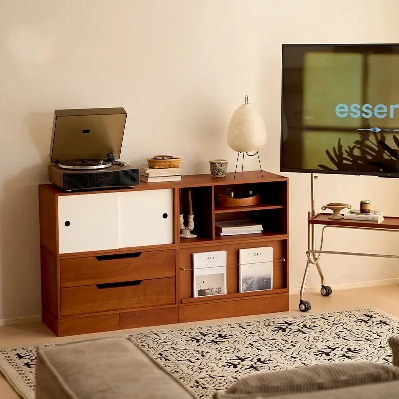 Combinación de piso de taquilla medieval, taquilla, mueble bajo, librería de madera de cerezo