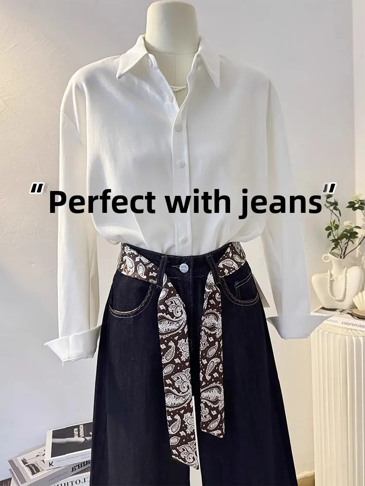

Women's Thickened Flocking Shirt Casual Loose Layering Spring Autumn Winter Fashionable Korean Style Commute Friendly Breatha...