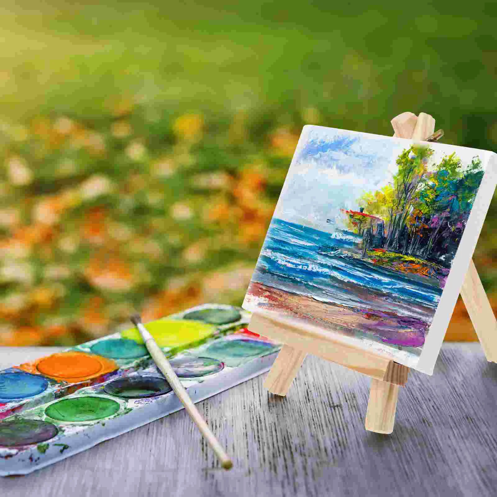 Wooden Mini Easel for Sketching Painting Canvases Foldable Drawing Board Kids Classroom Party Classes for Beginners