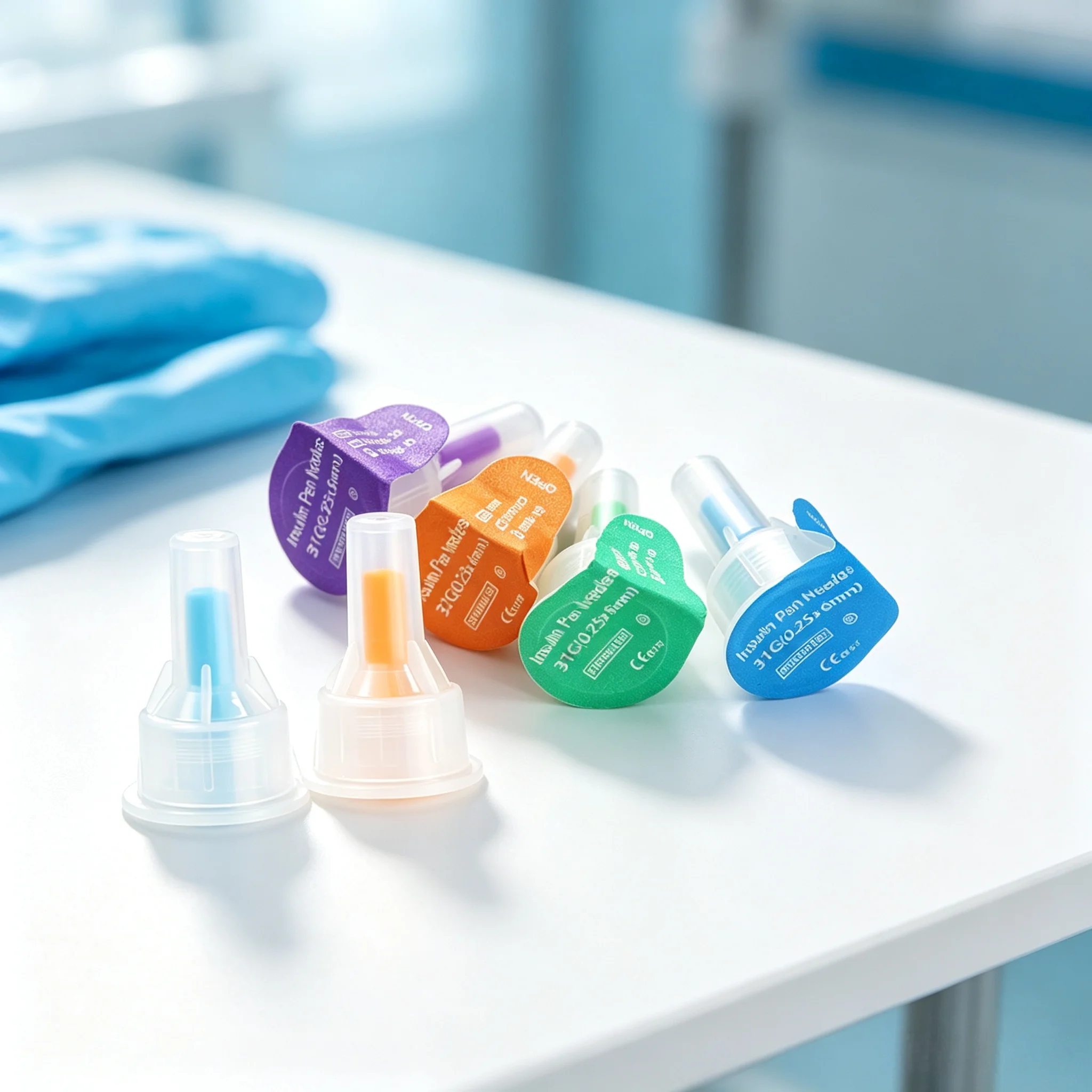 100 Stück Insulin-Nadeln-Set 32G 4mm 31G 5/6/8mm Einweg-Universal-Injektionsstiftnadeln, Diabetes-Pflege – Detail 3