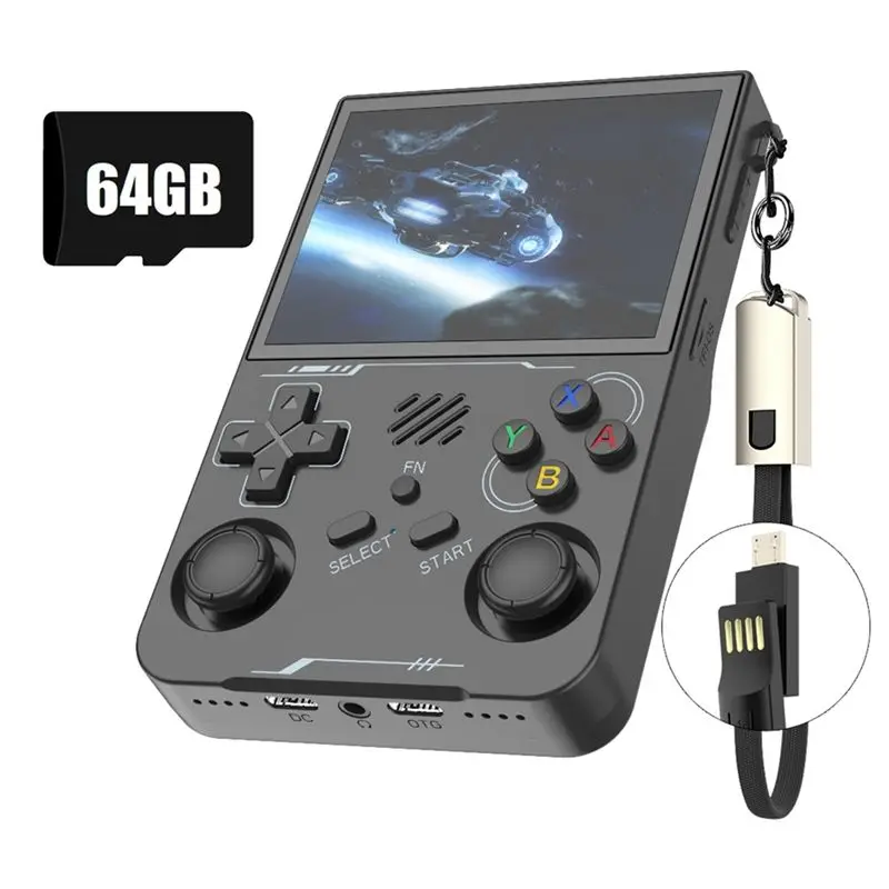 

Hot-R36XX Retro Pocket Gaming Console - 64G Storage, 14000+ Games, 3.5 Inch Linux Screen, Great Kid’S Gift