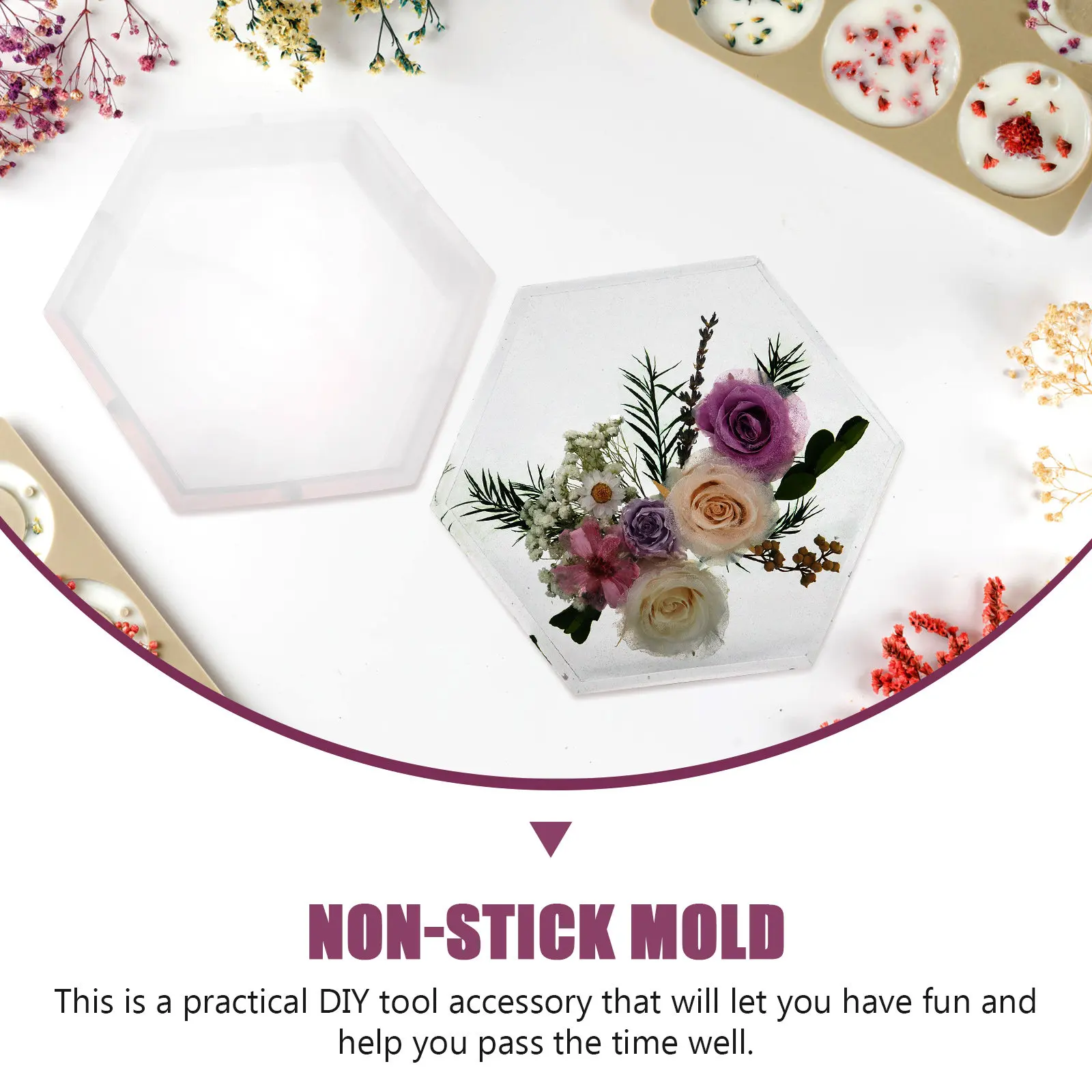 

Многоразовая силиконовая форма-шестигранник для поделок из смолы, нетоксичный материал, простое изготовление, для создания уникальных украшений