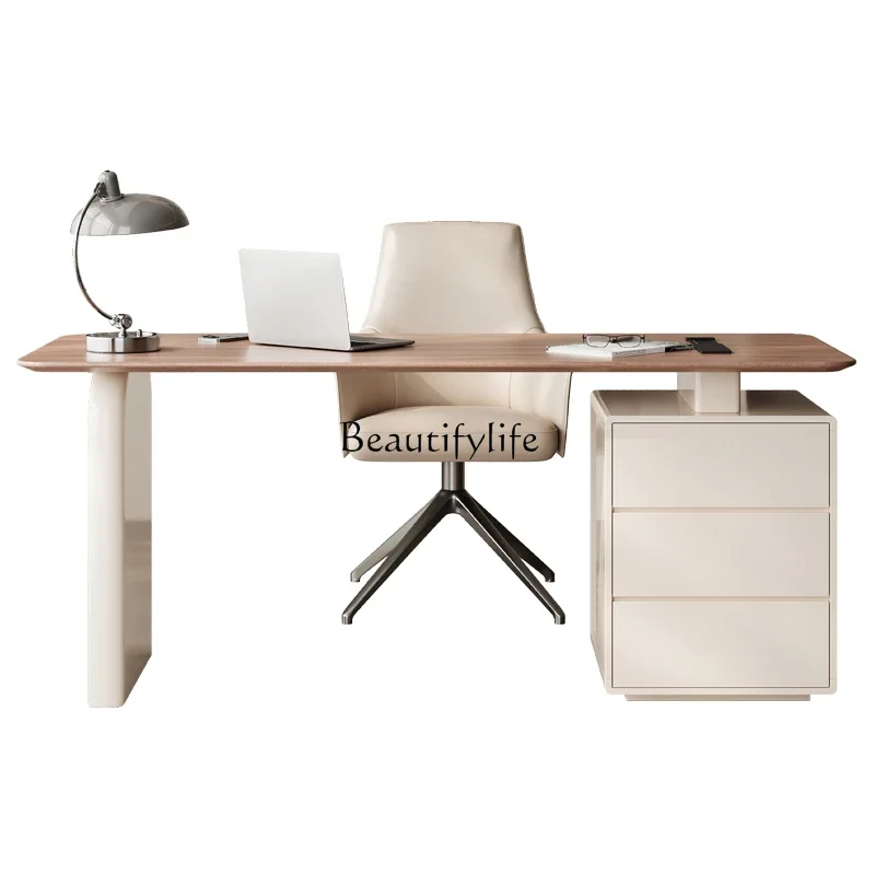 Light luxury modern designer mid-ancient style solid wood writing desk Italian minimalist desk