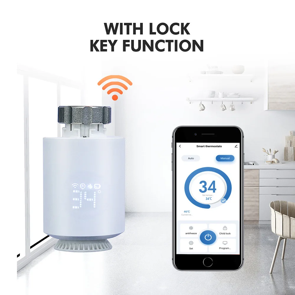 ME167 Tuya Smart Switch Zigbee Thermostatic Valve Smart Home Wireless Radiator Remote Control 1PC