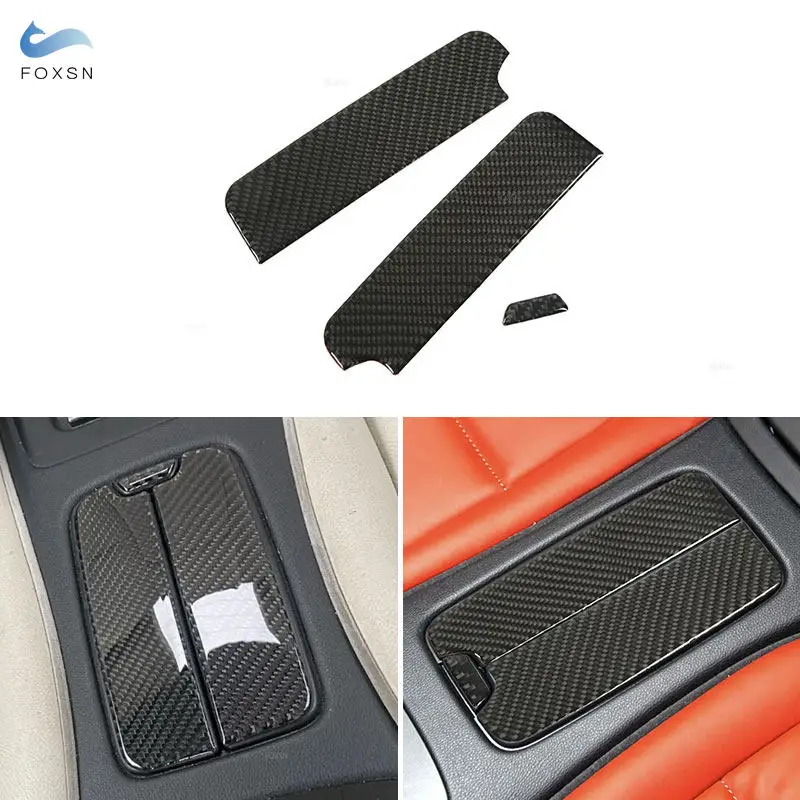 Car Accessories For BMW M3 E92 Coupe E93 Convertible 2007‑2013 Rear Armrest Box Panel Frame Trim Cover Carbon Fiber Interior