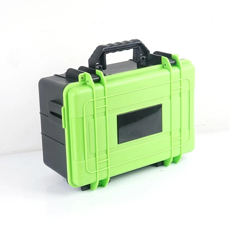 14.8 Inch Multi-functional Green Toolbox with Comfortable Handle Large Capacity Storage Box Home Use Toolbox