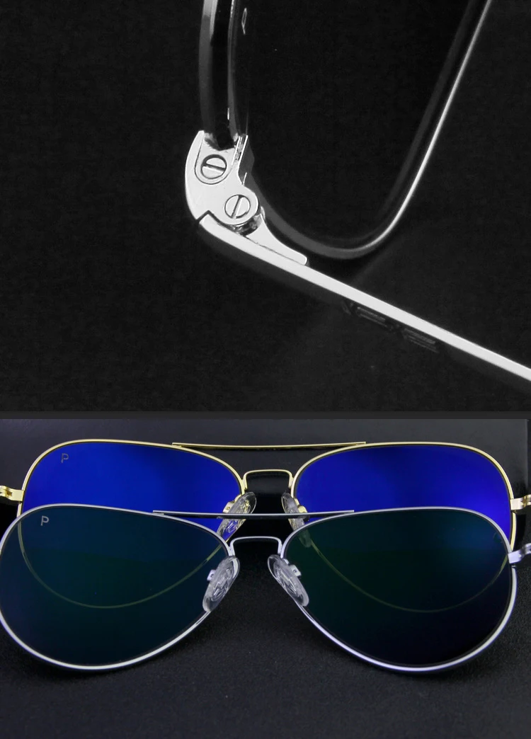 RE Sonnenbrille Mann Amerikanische Armee Militär Luftfahrt Pilot Sonnenbrille Glaslinse Frau Luxusmarke Vintage Metall Titan Rahmen – Detail 31