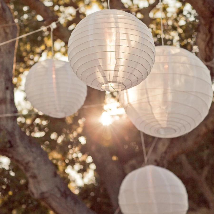 Lanternes Japonaises en Papier Blanc, 50 Pièces, 4 en Effet-14, Taille Mixte, Décorations de Mariage, Décor de ix, Lampion Chinois