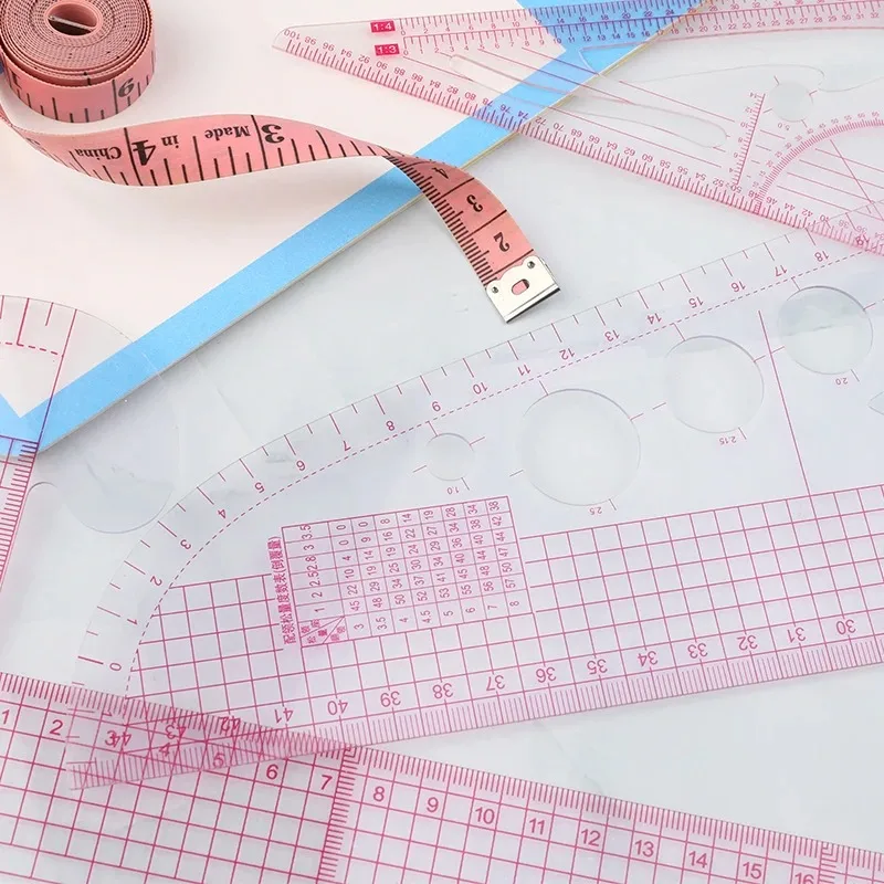 Multifunctional French Curve Ruler Soft Plastic Patchwork Ruler Measure Dressmaking Drawing Template Craft Sewing Tools