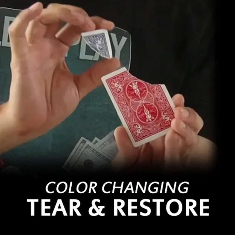 

Color Changing Tear & Restore Visual Card Magic Close Up Magic Trick Magia Magie Magicians Prop Accessory Illusion Gimmick