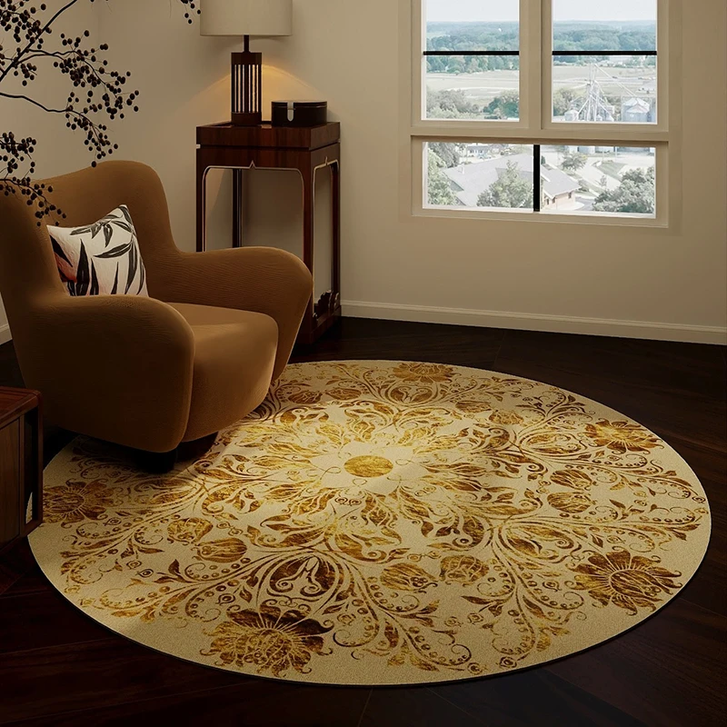 Luxury Retro Round Living Room Rug Bedroom Kitchen Floor Mat Large Living Room Carpet Room Decoration Zimmer Deko Home Furniture