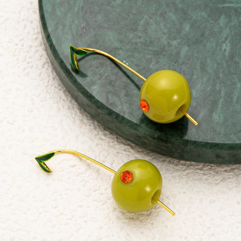 Exquisite Lovely Fruit Olive Earrings with Unique Design Women's Jewelry Gifts Accessories