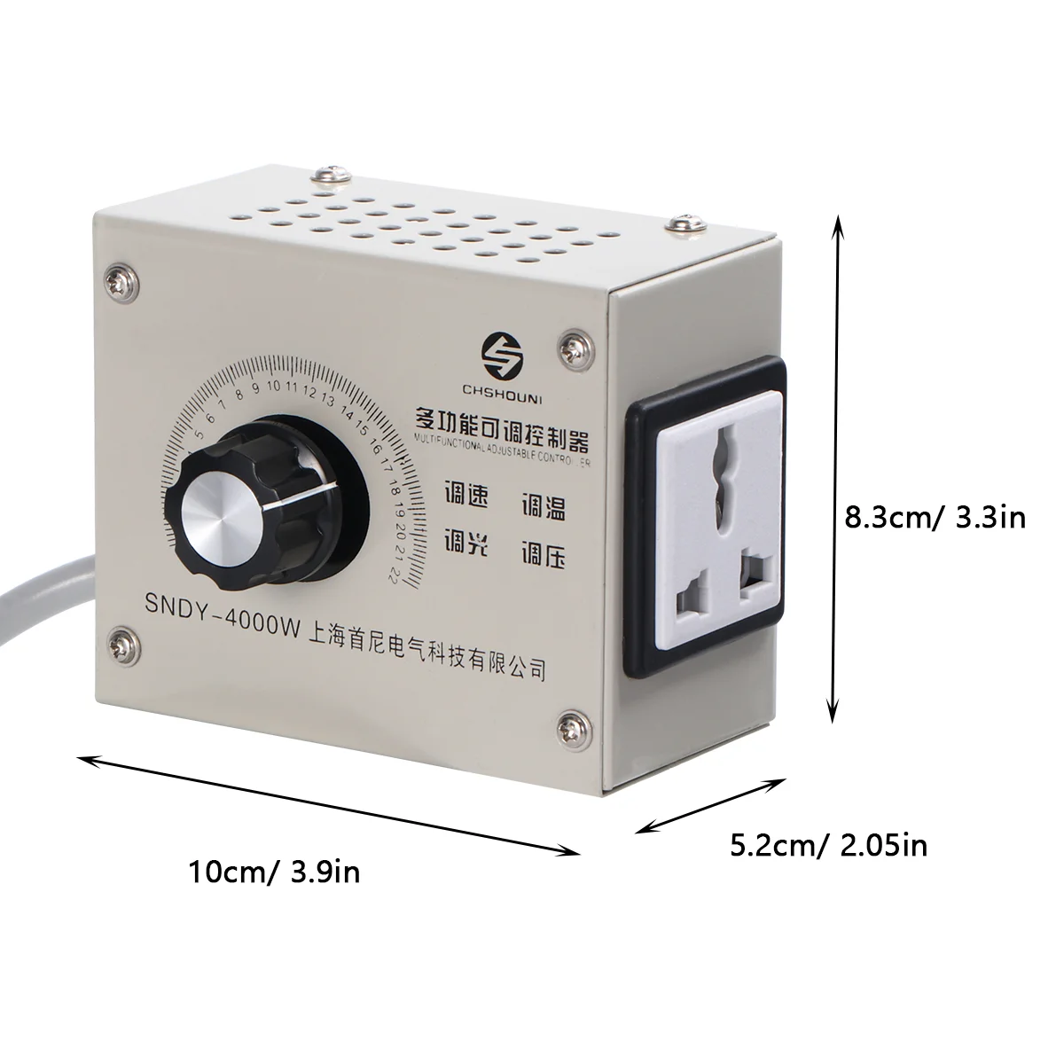 AC 220V 4000W High Power Single Phase Variable Electric Voltage Regulator Dimmer Temperature Motor Controller for Light Fan (Typ