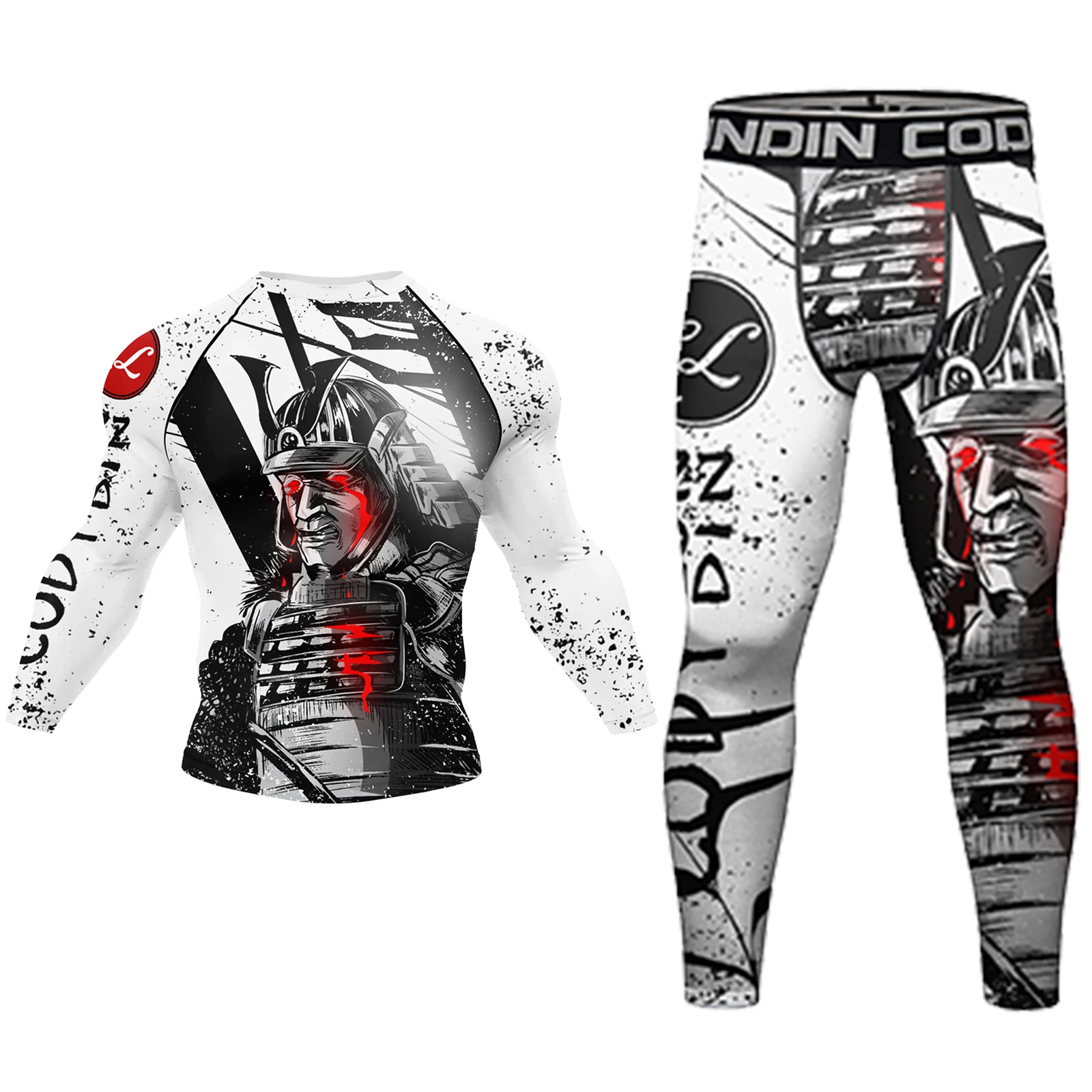 Cody Kickboxing MMA BJJ Rash Guard Sets For Men's Muay Thai Boxing T-Shirt + Shorts Wrestling MMA Long Sleeves Combat Clothing