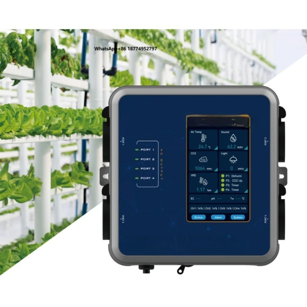 Smart Environment Controller with Temperature, Humidity, Timer, Grow Light, and CO2 Control for Greenhouse Planting