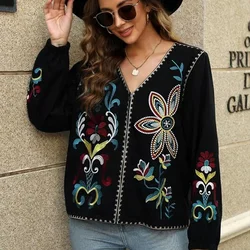 Eaeovni Women's Vintage Jackets Gorgeous Embroidery Women's Boho Jackets Traditional Beautiful Floral Jackets Blazers for Her