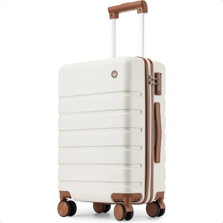

Carry on Lage Suitcase 22x14x9 20 Inch Hardside Spinner Wheels Hard Shell White 20Inch
