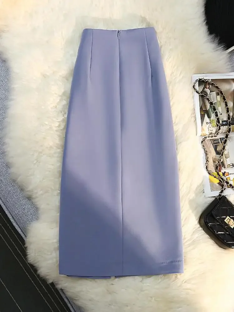 Summer Chic Office Skirt Female Spring Summer Clothes Jupe Longue High Waist A-line Skirts Women Vintage Print Midi Skirt