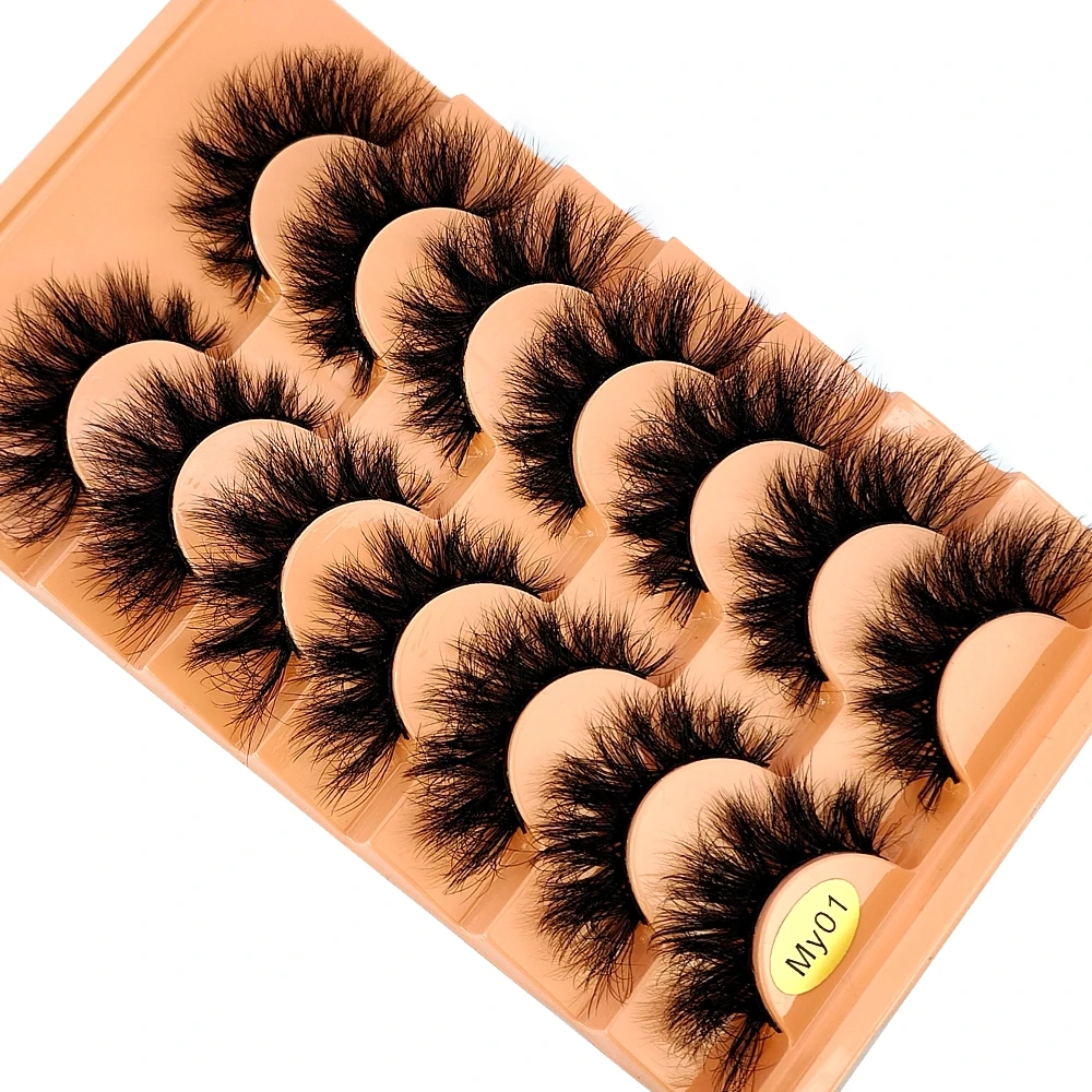 HBZGTLAD-Faux-Cils en Forme d'Œil de Chat, Accessoire de Maquillage, Volume Réutilisable, fissuraminants, Doux, Croisés, Bande Russe, Manga, 7 Paires