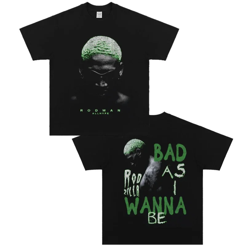 الصيف دينيس رودمان تي شيرت المرأة خمر تي شيرت القطن المحملة Harajuku الذكور مانغا التي شيرت تي شيرت Y2k تي شيرت جرافيك تي شيرت