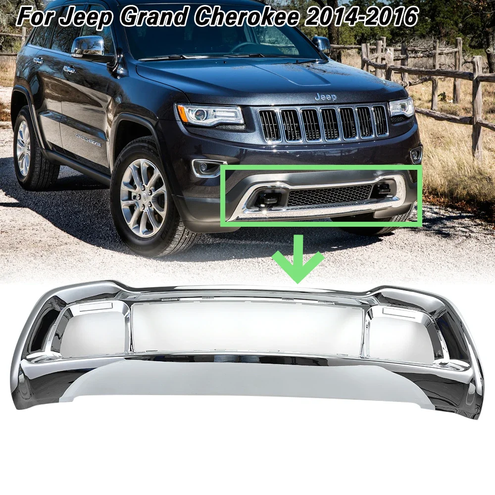 Front Bumper Lower Grille Trim for Jeep Grand Cherokee 2014 2015 -2022 Chrome Grille Frame Strips cars accessories 68143105AC