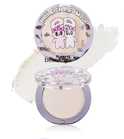 Flortte Monochrome Highlight Powder Monochrome Brightening Face Contour Compact Covering Tears Groove